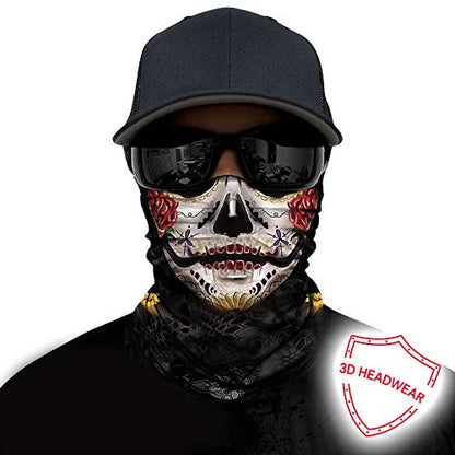 Obacle Skull Face Mask for Women Dust Wind Sun Protection Rave Festival Riding - color: Purple Eyes Red Lip
