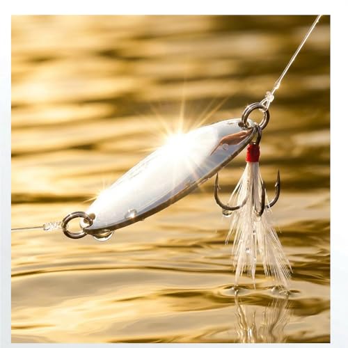 Fishing Spoons Lures for Bass Trout Salmon, 1/5oz Sliver Metal Spoon Lures for Saltwater Freshwater, 10Pcs Casting Spinner Bait Set with Durable Hooks for Lakes Rivers & Surf Fishing - color: Sliver Tone Fishing Spoons 1/5oz,10 Pcs