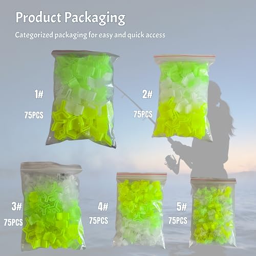 375 Pcs Treble Hook Covers Assorted Sizes - Fishing Hook Protector Safety Bonnets Guards, Spring Design Hollow Construction Tangles Free for Fishing Lures