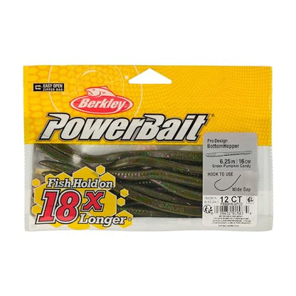 Berkley PowerBait Bottom Hopper Fishing Soft Bait - color: Green Pumpkin Candy, size: 6 1/4"