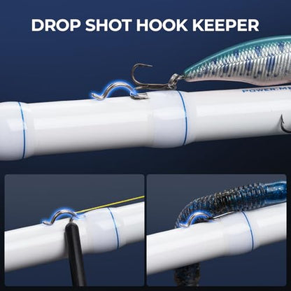 KastKing Centron Lite Travel Fishing Rods, Portable 4/5 Piece Spinning & Casting Rods, Extra Twin-Tip, IM6 Graphite Blanks, Stainless Steel Guides W/Ceramic Rings, Split or Full Rear EVA Handle - size: 7'6"- MH- MF(5 Pcs+ Extra Tip), style: Casting
