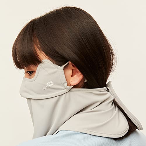 Sun UV Face Mask UPF50+ Neck Gaiter Scarf Breathable Cooling Face Cover for Outdoor Activities - color: Light Grey