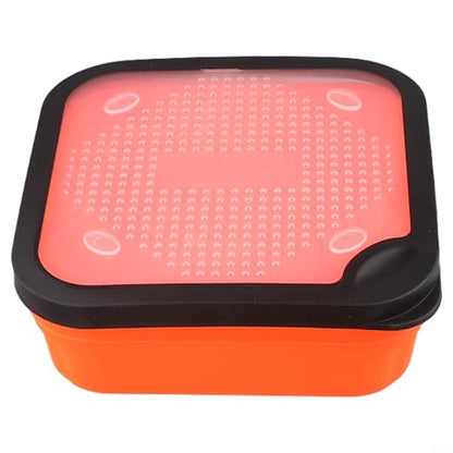 Carp Fishing Bait Box, 2-in-1 Pellet Strainer Kit with Perforated Lid for Draining Redworms, Hemp and Meat Baits, Portable Tackle Storage Container for(5.5-OS) - size: 5.5-OS