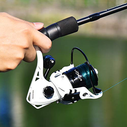 KastKing Crixus Fishing Rod and Reel Combo, High Performance Spinning & Baitcaster Combo, IM6 Graphite 2Pc Blanks, Zirconium Oxide Rings, SuperPolymer Handle, Lightweight Reel with Aluminum Spool - size: Spin-6'6" Medium-2pcs,3000 Reel