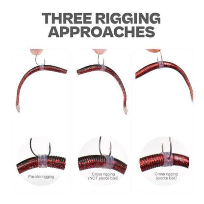 Wacky Worm O-Rings (180/150/120 Packs) – Heavy-Duty Silicone Senko Bait Protector (Only Kit Includes Tool) | Prevents Bass from Ripping Soft Plastics | Fits All Senko Worms (Small/Medium/Large) - color: 360rings + tool