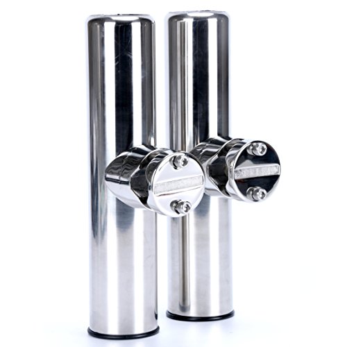 Amarine Made 2pcs Stainless Clamp on Fishing Rod Holder for Rails 7/8 Inch to 1 Inch