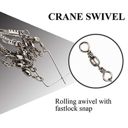 Fishing Leaders, Stainless Steel Fishing Wire Saltwater Tackle Rig with Swivels Snap Beads for Lures Bait Hooks High Strength Fishing Leader Wire Gear Equipment 2 Arms 3 Arms - color: 2Arm