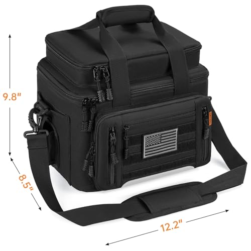 Fishing Tackle Bag - Holds 3400-3600 Size Tackle Boxes -Saltwater & Freshwater Fishing Bags - Padded Shoulder Strap Fishing Bags (Black) (Bag Only) - color: Black, style: Bag Only