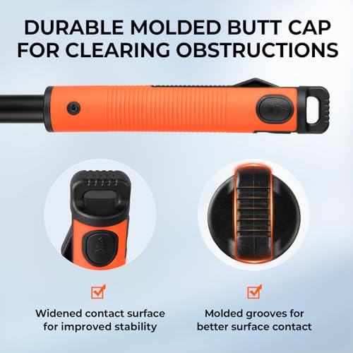 KastKing Brutus Folding Landing Net with Boat Hook, Foldable, Extendable, Lightweight & Strong, Multi-Functional Built-in Boat Hook, Non-Slip & Bright Orange TPR Handle, Two Nets Options - style: Pvc Net - 75" Full