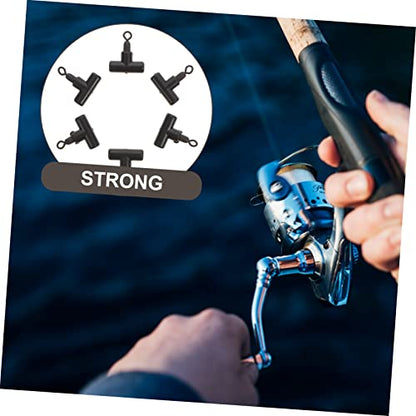 BESPORTBLE 15pcs Outdoor Fishing Rolling Swivels Strong Pulling Tee Fishing Swivel Connector for Line and Tackle