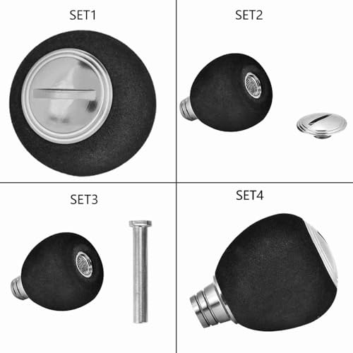 Fishing Reel Power Knob,EVA & Metal Lightweight Grip Modification Power Knob Reel Bait Casting Spinning Reels Replacement for Saltwater & Freshwater (42mm x 33mm) - color: Silver