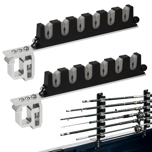 Fishing Rod Rack Holder with Clamp, Fishing Rod Storage Organizer Racks | Truck Bed Fishing Holder Fishing Rod Holder with EVA Foam & Rubber Pads for Boat, Car Roof Rack etc