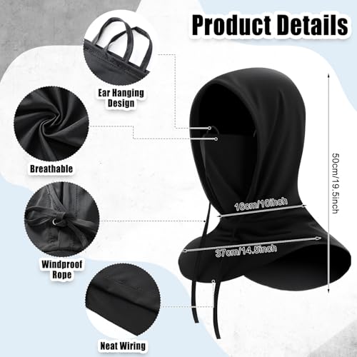 Frienda 6/9/12 Pcs Balaclava Ski Mask UV Protection Hood Breathable Full Head Mask Face Cover for Men Women Cycling Fishing - color: Black