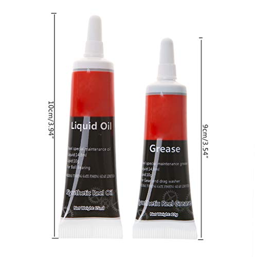 2 Pieces Fishing Reel Special Lubricant Oil Grease Drum Wheel Spinning Wheel Bearings Noise Abrasion Reducing Waterproof, 14.8ml