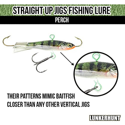 Lunkerhunt Straight Up Jigs for Bass Fishing | Ice Water Fishing Bait | Fast Sinking with Ultra-Sharp Hooks