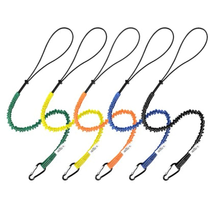 CYSKY 5 Pack Retractable Tool Lanyard with Aluminum Nut Lock Carabiner, Tool Tether Lanyards for Hand Power Tools, Maximum Weight Limit 13.6KG / 30lb (Colorful) - color: 【Screw Lock Carabiner】5 Pcs Colorful