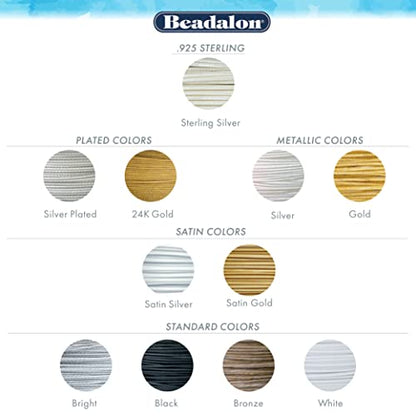 Beadalon 49 Strand Stainless Steel Bead Stringing Wire, .024 in / 0.61 mm, Satin Silver, 30 ft / 9.2 m - color: Satin Silver, style: .024 in / 0.61 mm, 30 ft / 9.2 m