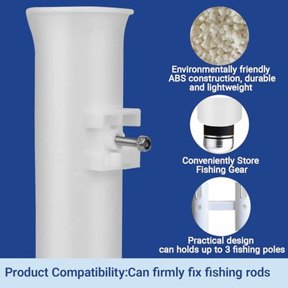 Fishing Rod Holders Wall Mounted 3 Pole Tubes Adjustable Fishing Rod Holder Bracke for Boat Kayak Garage Cooler Trailer Portable with Hardware - color: White-1 Pole