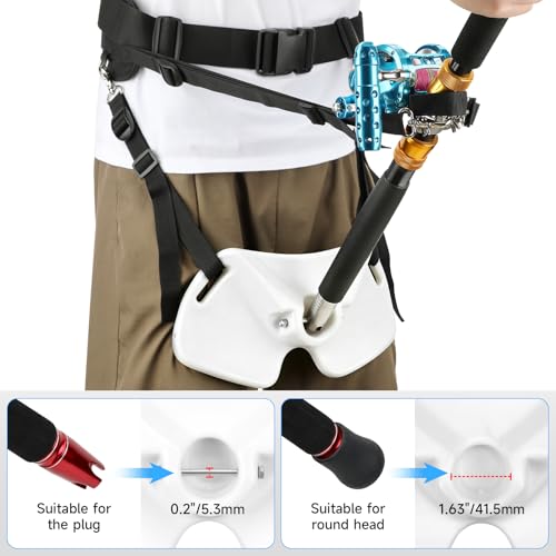 SANLIKE Fishing Fighting Belt, Adjustable Rod Holder Waist Gym Girdle Black | Heavy duty fish fighting belt offers excellent leverage. Perfect waist belt fishing rod holder for big game offshore - color: White Set