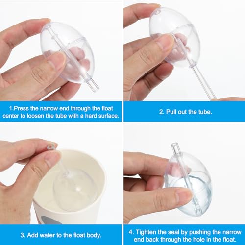 PATIKIL Fishing Slip Cast Spin Floats 1.5 in, 10 Pack ABS Oval Bend Fishing Bobber Tackle for Freshwater Saltwater, Clear