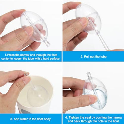 PATIKIL Fishing Slip Cast Spin Floats 1.5 in, 10 Pack ABS Oval Bend Fishing Bobber Tackle for Freshwater Saltwater, Clear