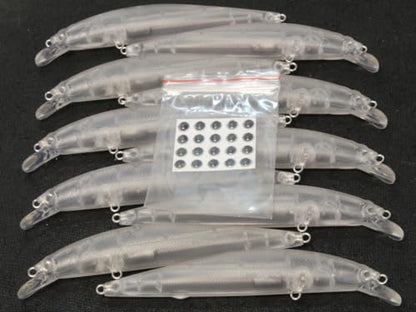 10 Blank Unpainted Minnow Crankbait Topwater Lipless Jerkbait Fishing Lures V5 - color: UPM259P10