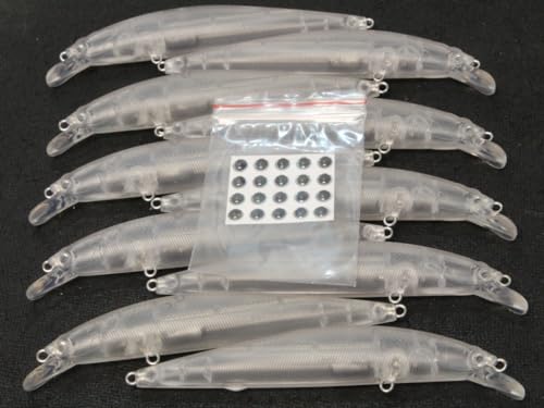10 Blank Unpainted Minnow Crankbait Topwater Lipless Jerkbait Fishing Lures V5 - color: UPM260P10