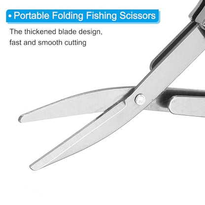PATIKIL Folding Scissors Mini Fishing Braided Line Cutter Paper Portable Scissors for Fishing, Classroom Activities, Arts and Crafts Projects
