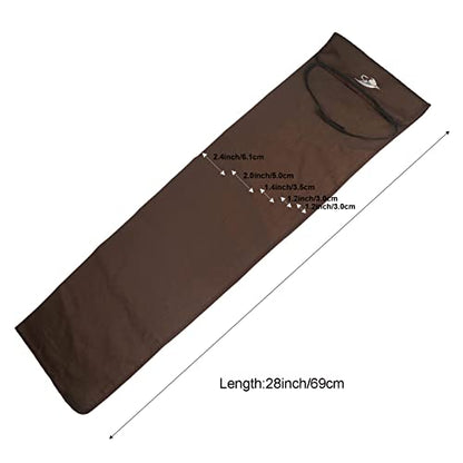 Aventik Fly Fishing Rod Bag Fishing Rod Sleeve Cover Pole Sock Glove Protector Bag Pouch with 5 Compartments - color: Green+khaki+coffee, size: 28inch/69cm