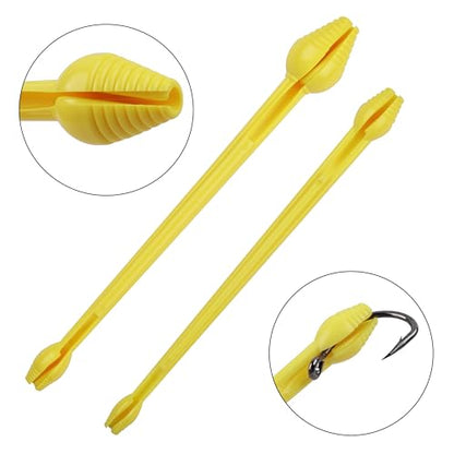 Fishing Hook Remover Tool 6pcs Plastic Hook Disgorger Dehooker Extractor 2 Sizes for Carp Trout Bass Saltwater Freshwater Ice Fishing Gear