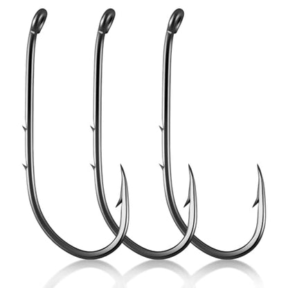 Dr.Fish 100 Pack Baitholder Hooks Freshwater Fishing Hooks, Down Eye, Offset, Walleye/Trout/Crappie/Panfish/Bluegill Saltwater Fishing - size: #6-100 Pack
