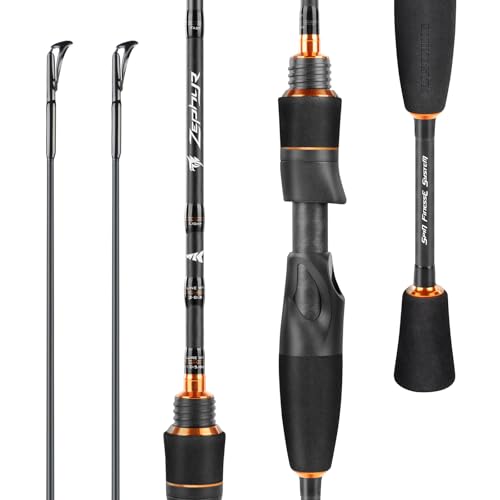 KastKing Zephyr Finesse Fishing Rods – BFS Baitcasting & Spinning Rods, IM6 Graphite, Extra Twin-Tip, 2pc & 3pc Travel Design, Ultra-Light Lure Casting, Stainless Steel Guides with Zirconium Rings - size: 6'2"- UL- Fast (2pcs+ Extra Tip), style: Spin Fine