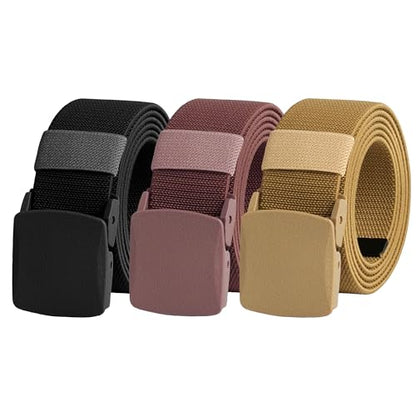 UNGGJKB Men's Tactical Belt, Nylon Casual Elastic Belt, Work Belt That Can Be Cut And Adjusted - color: Brown/Red/Black-stretch