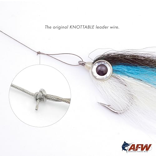 American Fishing Wire Surflon Micro Supreme Nylon Coated 7x7 Stainless Steel Leader Wire - Knottable Wire Leaders for Fishing Saltwater, Fly Fishing, 13lb Test - 90lb Test, Bright, Black & Camo Colors - color: Black, style: 5 Meter, 13 Pound Test