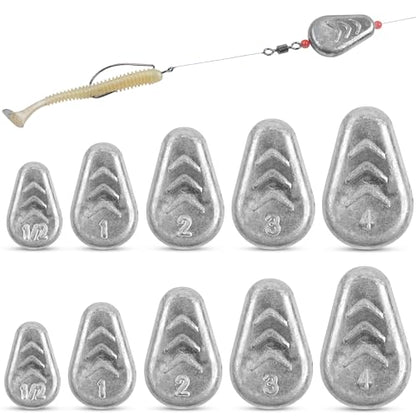 5/10 Pack No Roll Sinker Lead Fishing Weights Catfish Sinkers Coin Disc Weight Snagless Flat Inline Sinker for Catfishing Rig Bank River Surf Fishing Saltwater - color: 5 Size Mix - 10 Pack