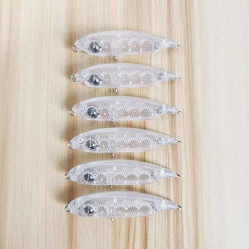 20pcs Lure Blanks,Crankbait Wobblers DIY Blank Hard Lures Kit Unpainted Fishing Baits Sets for Swimming Bass Trout Salmon Perch Freshwater Saltwater Topwater