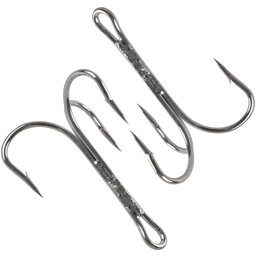 Fishing Treble Hooks, Freshwater Saltwater Triple Fishing Hooks for Snagging Trout Walleye Catfish Lures Baits Replacment, Extra Strong Sharp, Silver, 20/50pcs - size: 6/0-20pcs