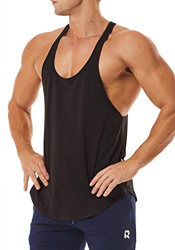 Men's Workout Quick Dry Soft Gym Bodybuilding Stringer Tank Tops - color: Black, size: Small