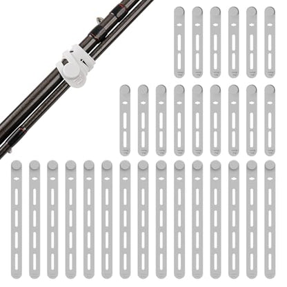 Silicone Fishing Rod Ties Belt Straps (30/50 Pack) – Lightweight, Durable, Reusable Rubber Bands Belts for Pole Storage - color: Grey-30pack