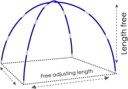 DIY 17 in, 36 Packs， Long Approximately 52ft, Diameter - 6.5mm Tent Pole, Replacement, Plant Grow Tunnel ，Telescopic Rod，Suitable for All Kinds of Outdoor Camping Tent - color: 17 inches- 36 packs (blue)