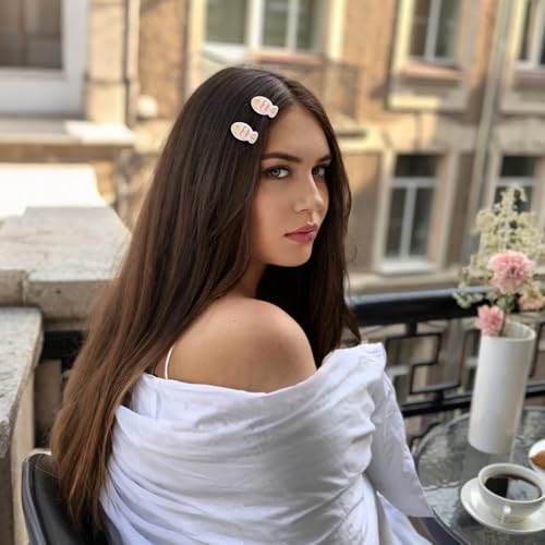 6 Pcs Little Fish Snap Hair Clips Resin Yellow Plaid Fish Design Small Hairpin No Slip Cute Headwear for Frontal Hair Accessories Cute Gifts for Women Styling - color: Style 10