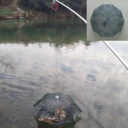 Wander Peaks Foldable Fishing Bait Trap, Collapsible Mesh Cage for Crab Shrimp Minnow Crawdad, Easy Setup Portable Angler Trap for Freshwater Pond Lake
