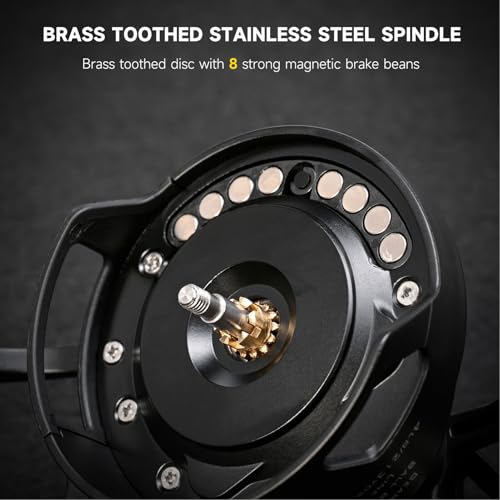 Keenso Ice Fishing Reel,Magnetic Drop System Inline Ice Fishing Reel 3.0:1 High Speed for Deep Sea River Lake