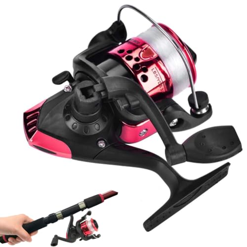 OUKENS Fishing Reel, 3 Colors Freshwater Plastic Plating Lightweight Spinning Fishing Reel Tackle Accessory - color: Red