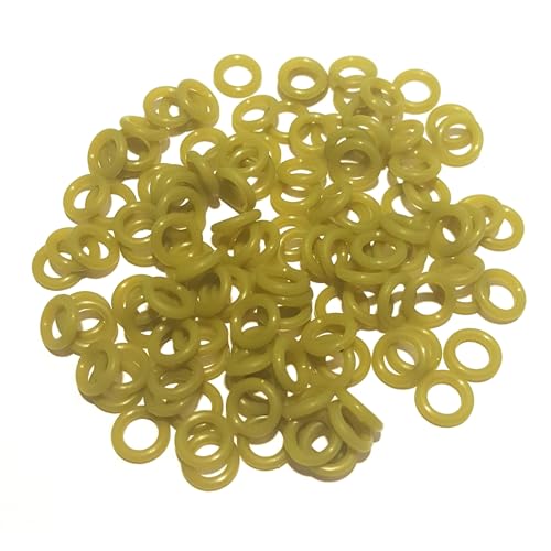 Reaction Tackle Wacky Rig Tool and O-Rings for Soft Plastic Worms, Bass Fishing Wacky Rig and Neko Rig Stick Bait Setup for Largemouth and Smallmouth - color: 125 Green Pumpkin O-rings