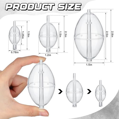 Soulchen 30 Pcs Clear Bobbers for Fishing 3 Size Fishing Clear Bubbles Bobber Casting Bubble Spin Float Tackle Accessories