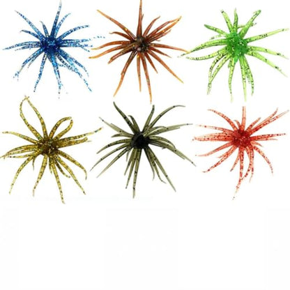 12PCS Mixed Sea Urchin Soft Lure, TPE Super Durable Tentacle Creature Soft Lures Easy Catch for Bass Pike Trout, Versatile Saltwater Freshwater Fishing Soft Bait - color: M-6colour-12pcs