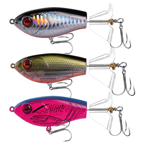 Fishing Lure Kit, Bass Fishing Lures with Lifelike 3D Eyes, Top Water Bass Fishing Lures for Freshwater and Saltwater, Ideal Bass Fishing Kit and Teaser Gift for Men