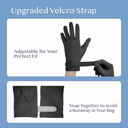SayWow Driving Gloves Women for Sun UV Protection UPF 50+ Touchscreen Full Finger - color: Black