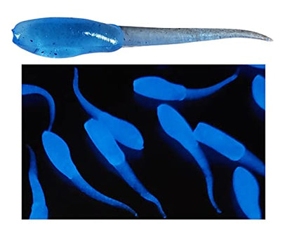 Small Fry 40 Pack (1.75 Inch) Crappie, Panfish, Bass and More - color: Blue Glow